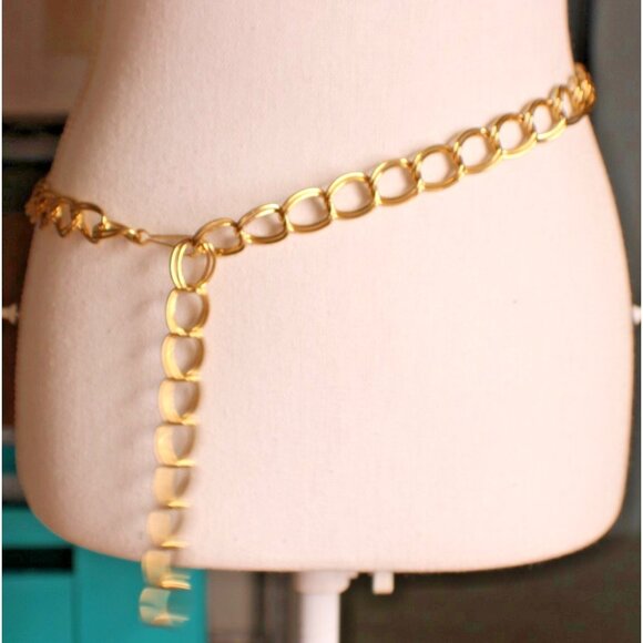 Sarah Coventry Necklace OR Chain Waist Belt Clip Closure Double Link Gold Tone - Picture 3 of 9